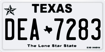 TX license plate DEA7283