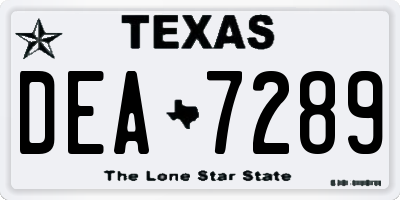 TX license plate DEA7289