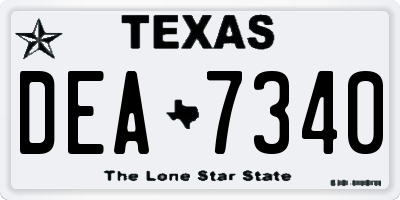 TX license plate DEA7340