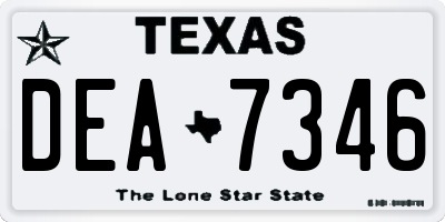 TX license plate DEA7346