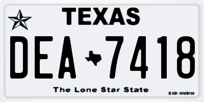 TX license plate DEA7418