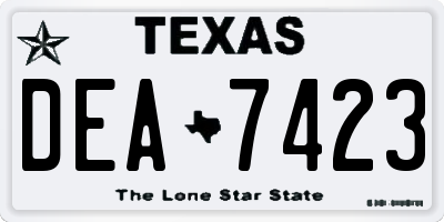 TX license plate DEA7423
