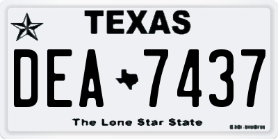 TX license plate DEA7437