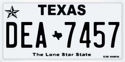 TX license plate DEA7457