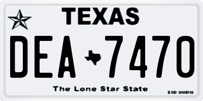 TX license plate DEA7470