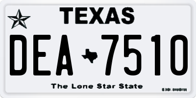TX license plate DEA7510