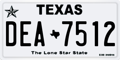 TX license plate DEA7512