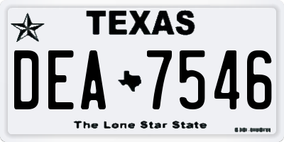 TX license plate DEA7546