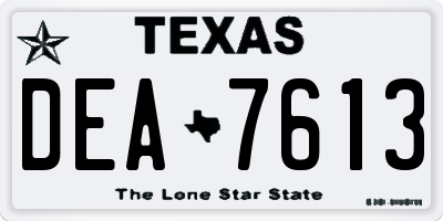 TX license plate DEA7613