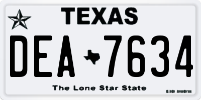 TX license plate DEA7634