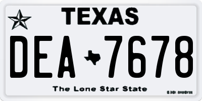 TX license plate DEA7678