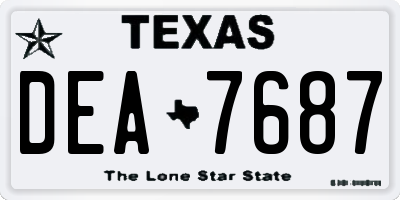 TX license plate DEA7687