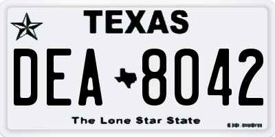 TX license plate DEA8042