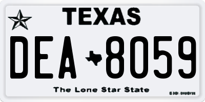 TX license plate DEA8059
