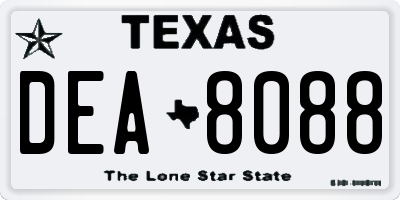 TX license plate DEA8088