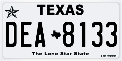 TX license plate DEA8133