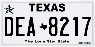 TX license plate DEA8217