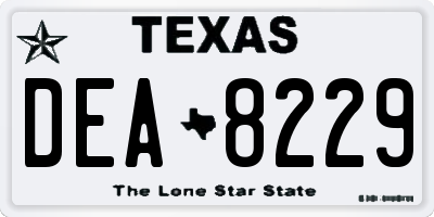 TX license plate DEA8229