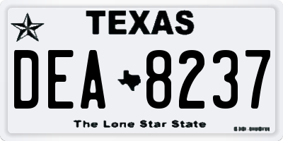 TX license plate DEA8237