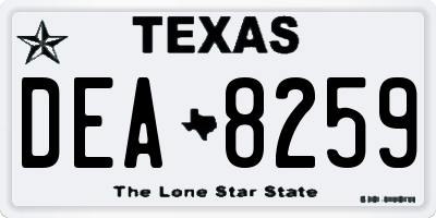 TX license plate DEA8259