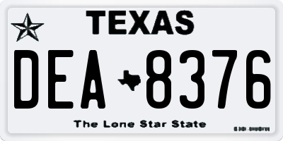 TX license plate DEA8376