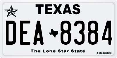 TX license plate DEA8384