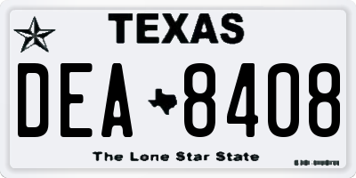 TX license plate DEA8408