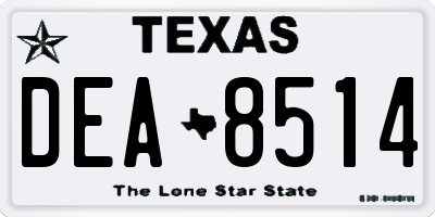 TX license plate DEA8514