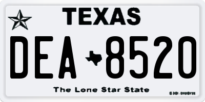 TX license plate DEA8520