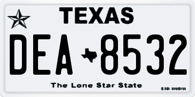 TX license plate DEA8532
