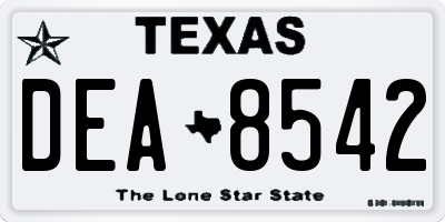 TX license plate DEA8542
