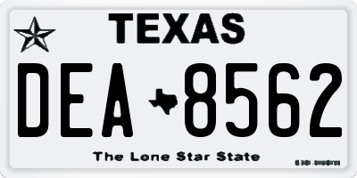 TX license plate DEA8562