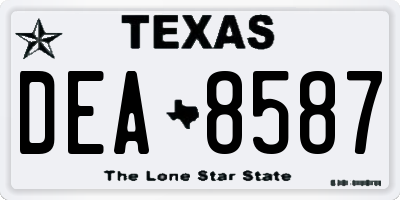 TX license plate DEA8587