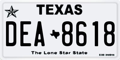 TX license plate DEA8618
