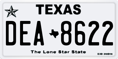 TX license plate DEA8622