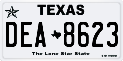 TX license plate DEA8623