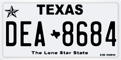 TX license plate DEA8684