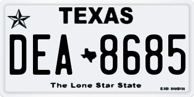TX license plate DEA8685