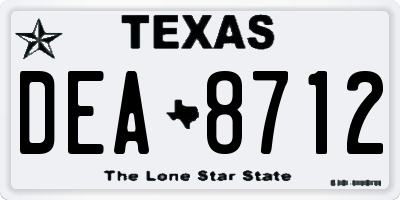 TX license plate DEA8712