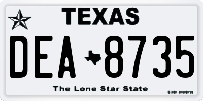 TX license plate DEA8735