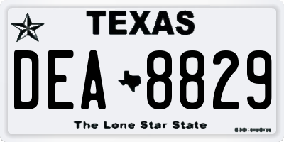 TX license plate DEA8829