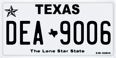 TX license plate DEA9006