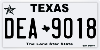 TX license plate DEA9018