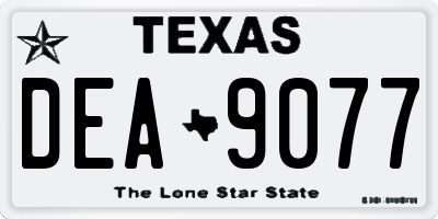 TX license plate DEA9077