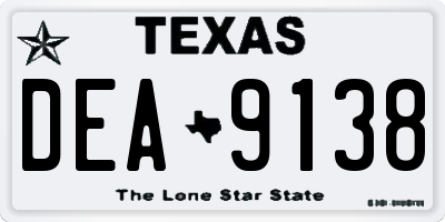 TX license plate DEA9138