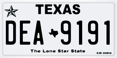 TX license plate DEA9191