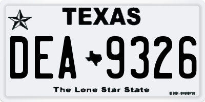 TX license plate DEA9326