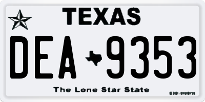 TX license plate DEA9353