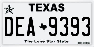 TX license plate DEA9393
