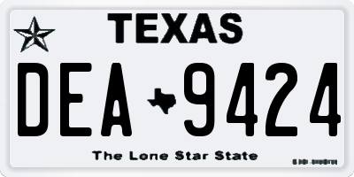 TX license plate DEA9424